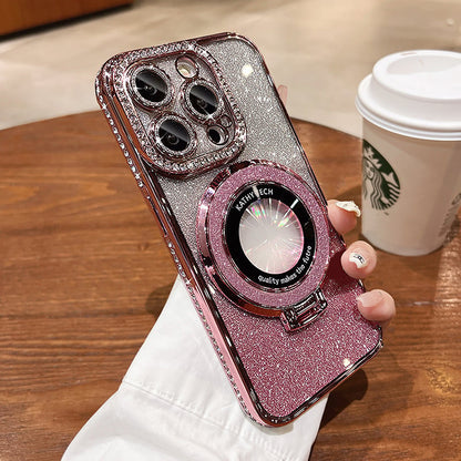 📱 50% RABATT! ✨ Magnetische iPhone-Hülle mit Strass – Unsichtbarer Ständer, Glitzerndes Design & Perfekte Passform 💎