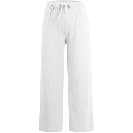 🌸Damen Sommer Baumwolle Leinen Weite Hosen😍-8
