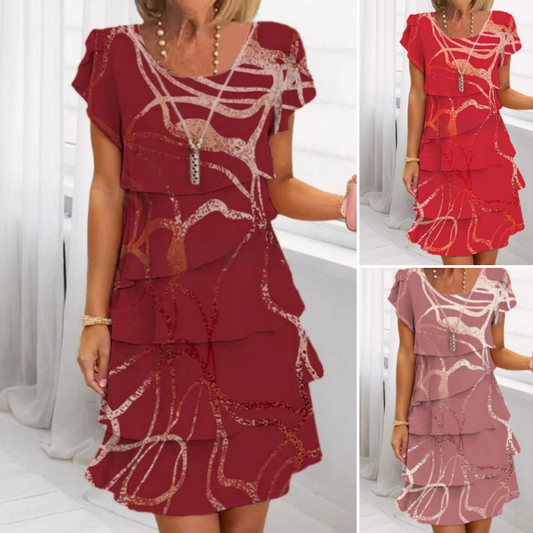 👗 60% RABATT! ✨ Damen Elegantes Modisches Kleid mit Volantsaum – Verspielter Saum, Schmeichelnde Passform & Vielseitig 💃