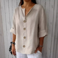 👚 50% RABATT! ✨ Damen-Mode-Button-Top – Loose Passform, Atmungsaktiv & Pflegeleicht Für Einen Entspannten, Stylischen Look 🌿
