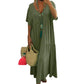 👗 60% RABATT! 🍃 Langes Baumwoll-Leinen-Kleid mit V-Ausschnitt – Lockerer Schnitt & figur schmeichelnd – Leicht, atmungsaktiv & ideal für den Sommer – mühelos eleganter Look 🌿✨