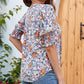 👚 50% RABATT! 🌸 Damen Bluse mit Blumenmuster, Puffärmeln & V-Ausschnitt – Romantischer Look, Leichter Stoff & Perfekt Für Den Sommer ☀️