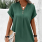 👗 50% RABATT! ✨ V-Ausschnitt-Kleid mit Knopfleiste – Einfarbig, bequem & vielseitig – Ideal für Alltag, Büro & Freizeit 🌸