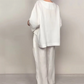 👚 50% RABATT! 🌸 V-Ausschnitt Top & Weite Hose – Atmungsaktiv, Asymmetrischer Schnitt & Praktische Taschen Für Einen Lässigen Look 🍂