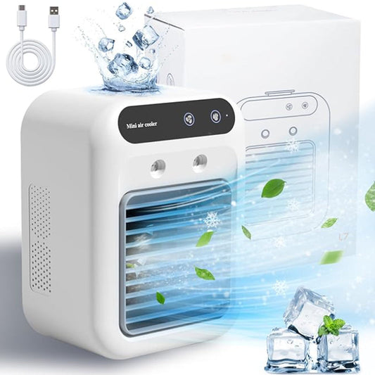❄️ 50% RABATT! 💧 Mini Air Cooler 3-in-1 – Kühlen, Befeuchten & Duftfunktion, Ideal für Büro & Schlafzimmer 🏠