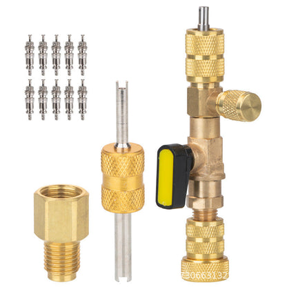 🔧 50% RABATT! ❄️ AC-Ventileinsatz-Ausbauwerkzeug – SAE 1/4" & 5/16", 10 Ersatzeinsätze, Massives Messing & Ideal Für Klimaanlagen-Reparaturen 🛠️