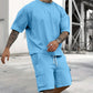 👕 60% RABATT! 🔥 Set aus Freizeit-T-Shirt mit Kurzen Ärmeln & Shorts für Herren – Bequemer Schnitt, Leichter Stoff & Perfekt Für Warme Tage ☀️