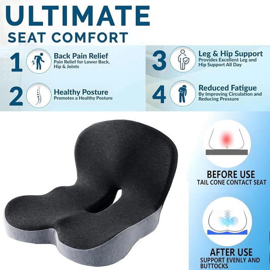 💺 50% RABATT! 🛋️ Rutschfester Sitz aus Memory-Schaumstoff – Schmerzlinderung, Atmungsaktiv & Universell Passend 🚗