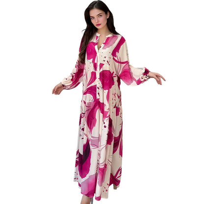 👗 60% RABATT! 🌸 Maxi-Blumenkleid für Damen mit V-Ausschnitt – Fließender Stoff, Romantisches Design & Perfekt für Den Sommer ☀️