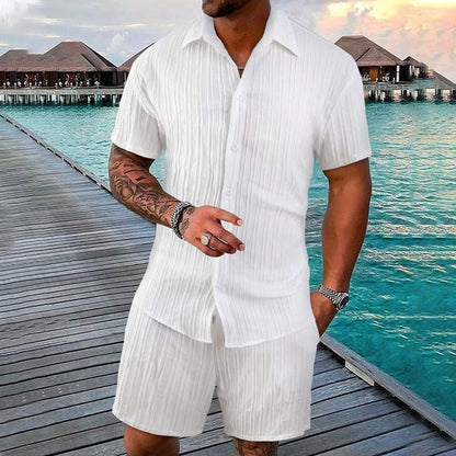 👕 50% RABATT! 🩳 Herren Freizeit Set – Kurzarm Hemd & Shorts, locker und bequem – Perfekt für Strand, Urlaub oder heiße Tage – lässiger Look mit atmungsaktiven Materialien ☀️