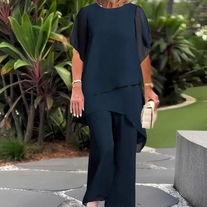 👚 60% RABATT! ✨ Charmantes Set aus Asymmetrischem Oberteil & Weite-Hose – Bequem, Elegant & Perfekt für Den Frühling 🌸