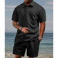 👕 60% RABATT! 💎 Herren-Zweiteiler mit Rautenstruktur – Kurzarmhemd & Shorts – Atmungsaktiv, Knitterfrei & Lässiger Sommer-Look ☀️