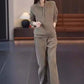 Women's Casual 2-Piece Set: Sweatshirt with Half Zip and Pants