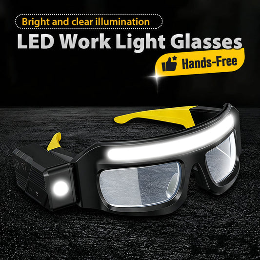 🔧 50% RABATT! 👓 Freihändige LED-Arbeitslichtbrille – 3 Helligkeitsstufen, Wiederaufladbar & Leicht für Reparaturen und Hobby 🛠️