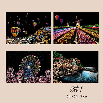 🎨 JETZT 50 % RABATT! ✨ 4-teiliges Schabemal-Set – komplett mit Spachteln, Pinseln und Strukturwerkzeugen für künstlerische Texturierung 🖌️✨