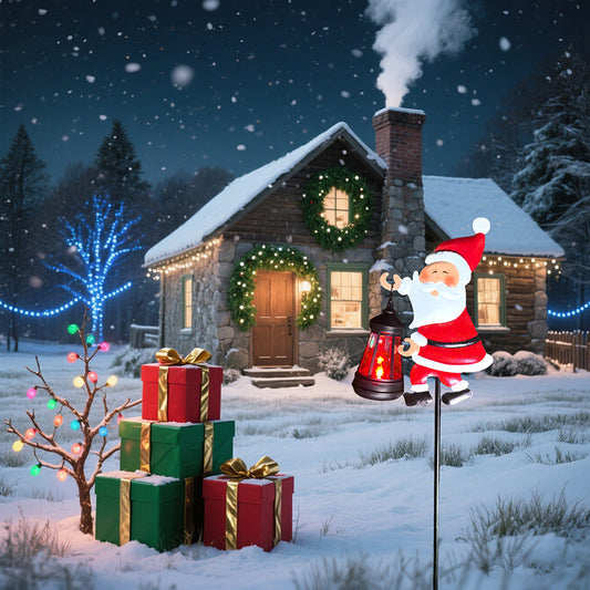 🎅 60% RABATT JETZT! ✨ Solarbetriebene Gartenleuchte mit Weihnachtsmannmotiv - 16 Farbmodi mit IP44 Wasserschutz für Festliche Außendekoration 🌟🔋
