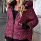 🧥 WEIHNACHTSANGEBOT 60% RABATT! ✨ Damen Pufferjacke mit Diamant-Steppmuster - Leichte Wärmeisolation mit Abnehmbarer Kapuze für Eleganten Winterstil ❄️✨