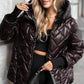 🧥 WEIHNACHTSANGEBOT 60% RABATT! ✨ Damen Pufferjacke mit Diamant-Steppmuster - Leichte Wärmeisolation mit Abnehmbarer Kapuze für Eleganten Winterstil ❄️✨