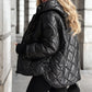 🧥 WEIHNACHTSANGEBOT 60% RABATT! ✨ Damen Pufferjacke mit Diamant-Steppmuster - Leichte Wärmeisolation mit Abnehmbarer Kapuze für Eleganten Winterstil ❄️✨