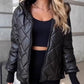 🧥 WEIHNACHTSANGEBOT 60% RABATT! ✨ Damen Pufferjacke mit Diamant-Steppmuster - Leichte Wärmeisolation mit Abnehmbarer Kapuze für Eleganten Winterstil ❄️✨
