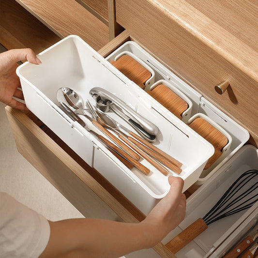 📦 BUY 2 GET 3! 🏠 EXPANDABLE DRAWER ORGANIZERS - Adjustable Design for Kitchen & Storage, Maximizes Space with Durable Plastic, Easy Assembly 🔧✨