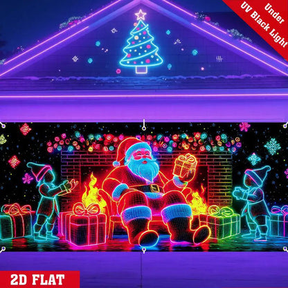 🎄 SOLANGE VORRAT REICHT 60% RABATT! ✨ UV-fluoreszierendes Weihnachtsbanner - Magische Lichtreaktion mit 2 Modi (Blinkend/Funkelnd) für festliche Dekoration 🚗🌟