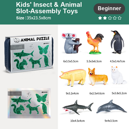 🐞 60% RABATT! 🐛 INSEKTEN-MONTIERUNGSSPIEL - 12 Lernkarten mit Echten Tierdetails, Förderung der Feinmotorik und Neugier für Kinder ab 5 Jahren 🔍🧩