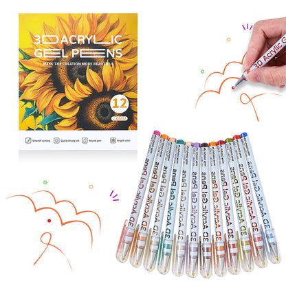 🖍️ 50% RABATT! ✨ GELSTIFT-SET - 12 Leuchtende Farben für Kunst und Schreiben, Fließende Tinte für Glatte Striche, Ideal für Schule, Büro und Kreativprojekte 🎨📝