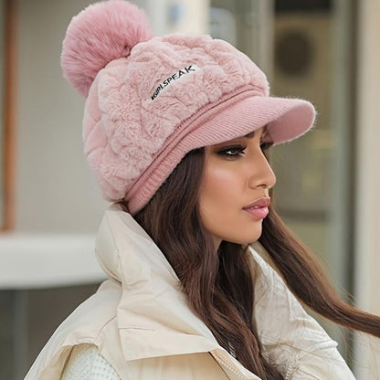 🧣 60% RABATT! 🎁 Warme Damenmütze mit Kurzer Krempe – Weich, Strickmodell & Perfekt für Kalte Wintertage ❄️👒📦
