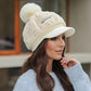 🧣 60% RABATT! 🎁 Warme Damenmütze mit Kurzer Krempe – Weich, Strickmodell & Perfekt für Kalte Wintertage ❄️👒📦