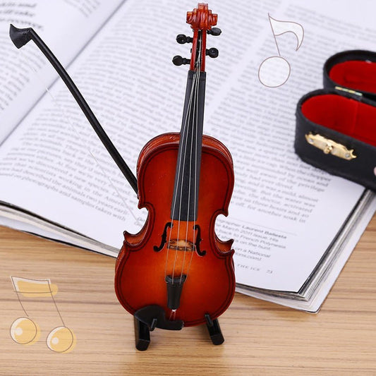 🎻 KAUFE 3, ERHALTE 1 GRATIS! 🎉 Miniatur-Violinen-Figur – Detailgetreue Schnitzerei, Dekorativ & Sammelbar 📦