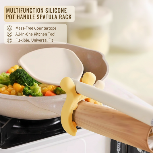 🥘 KAUFE 2, ERHALTE 1 GRATIS! 🎉 6-in-1 Silikon Topfgriff & Kochutensilienhalter – Hitzebeständig, Platzsparend & Leicht zu Reinigen 📦