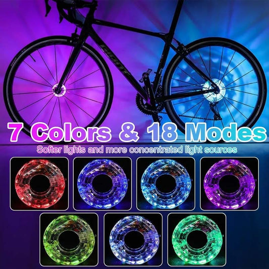 🚴 KAUFE 2, ERHALTE 1 GRATIS! 💫 LED-Nabenlicht für Fahrrad – Wasserdicht, Einfache Montage & 8 Farbmodi 🌈