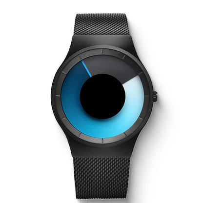 ⌚ 50% RABATT! ✨ Herrenuhr Minimalistisch – Ohne Zeiger, 30m wasserdicht, 43mm, Silber/Schwarz – Modernes Design & perfekt für den täglichen Begleiter ⏱️