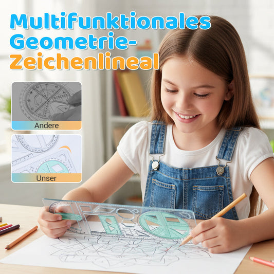 📏 50% RABATT! ✏️ Multifunktionales Geometrie-Zeichenlineal – Präzise, Vielseitig & Für Schule/Design 📐