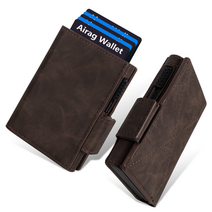 💼 50% RABATT! 🛡️ Schlankes Herren-Portemonnaie mit RFID-Schutz – Kartenfächer, Münzfach & Aluminium-Geldklammer 💳