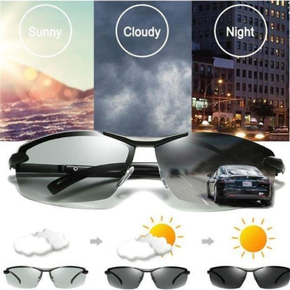 🕶️ 50% RABATT! ⏰ Photochrome Sonnenbrille mit polarisierten blendfreien HD-Gläsern – Randloser Sportrahmen – Perfekt für Autofahren, Angeln, Radfahren & Outdoor – schützt zuverlässig bei jedem Wetter ☀️