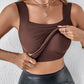 👚Damen Thermo-Tanktop mit U-Ausschnitt – Integrierter BH, Nahtlos & Perfekt zum Unterziehen 🏃‍♀️