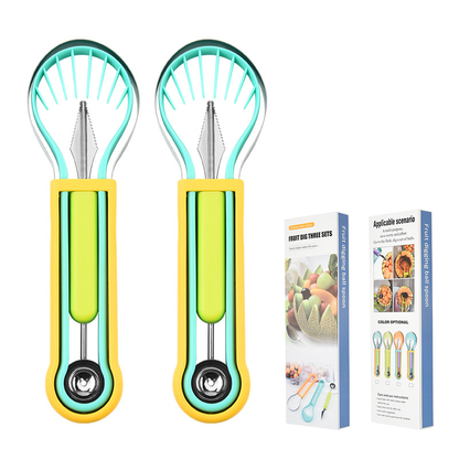 🍉 50% RABATT! 🥄 Multifunktionales Löffelset für Fruchtmelonenbällchen – Lebensmittelecht, robust & vielseitig – Perfekt für Obst, Gemüse & kreatives Anrichten ✨