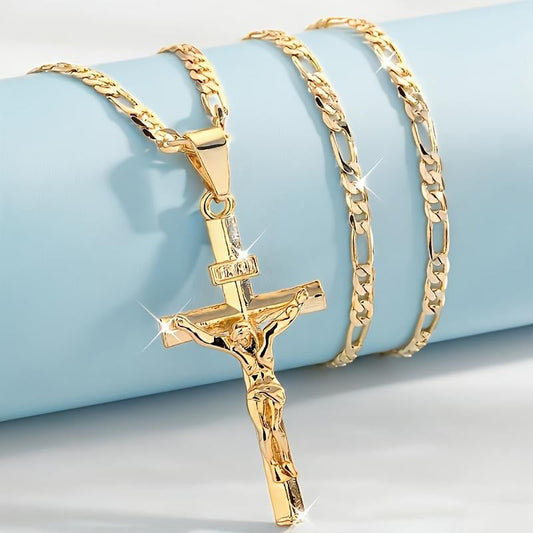 ✝️ 60% RABATT! ✨ Herren Kreuz-Kette – Goldfarben, Robustes Kettchen & Schlichter Anhänger 💛
