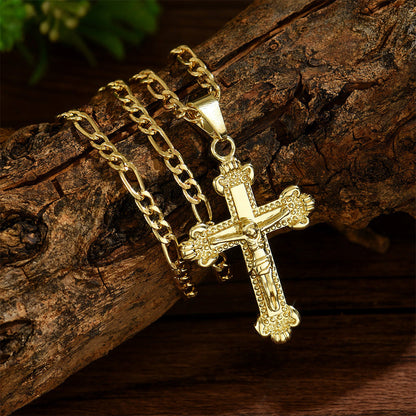 ✝️ 60% RABATT! ✨ Herren Kreuz-Kette – Goldfarben, Robustes Kettchen & Schlichter Anhänger 💛