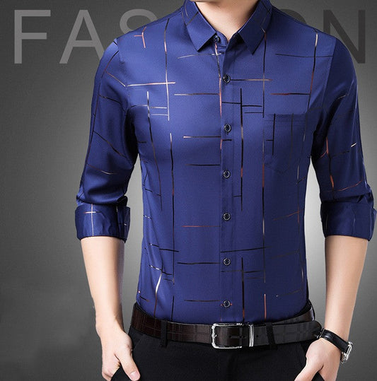 👔 60% RABATT! ✨ Herren Langarm-Hemd – Gestreift, Bügelfrei, Elastisch & Vielseitig für Business & Freizeit 🧶