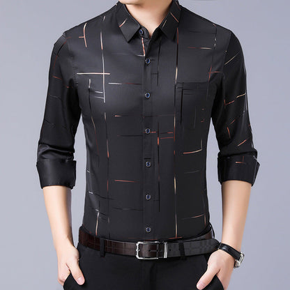 👔 60% RABATT! ✨ Herren Langarm-Hemd – Gestreift, Bügelfrei, Elastisch & Vielseitig für Business & Freizeit 🧶