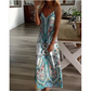 👗 60% RABATT! 💃 Retro-Print Maxikleid für Damen – Trägerlos mit V-Ausschnitt, Fließender Stoff & Perfekt für besondere Anlässe ✨