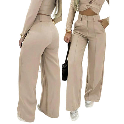 ✨ 50% RABATT! 👖 Damen Hohe Taille Weites Bein Hose – Fließender Schnitt, knitterfrei & elegant für Freizeit & Business 💼
