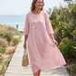 👗 60% RABATT! ✨ Lässiges, locker sitzendes Midikleid mit Stickerei – Behaglicher Schnitt, Elegante Details & Hoher Tragekomfort 🌸