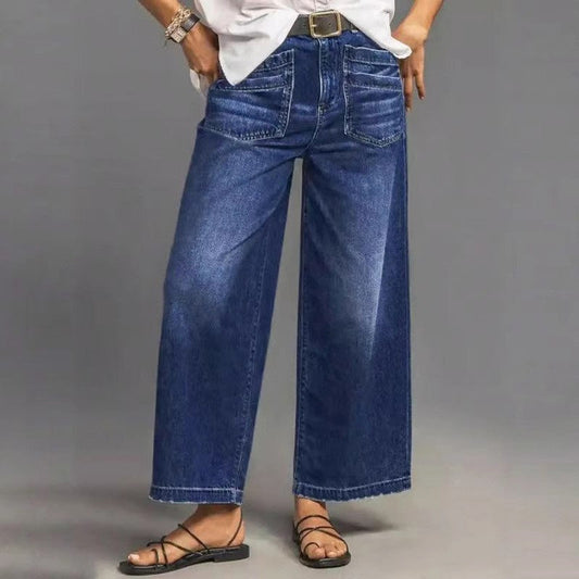 👖 60% RABATT! ✨ Damen Casual High-Rise Weitbeinjeans – Schmeichelhafte Passform, Dehnbarer Komfort & Lässiger Style 💃