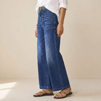 👖 60% RABATT! ✨ Damen Casual High-Rise Weitbeinjeans – Schmeichelhafte Passform, Dehnbarer Komfort & Lässiger Style 💃