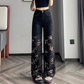 👖 60% RABATT! 💜 Damen-Hose mit Strass-Print und Cut-Outs – Auffälliges Design, Bequeme Passform & Modischer Hingucker ✨