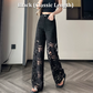 👖 60% RABATT! 💜 Damen-Hose mit Strass-Print und Cut-Outs – Auffälliges Design, Bequeme Passform & Modischer Hingucker ✨